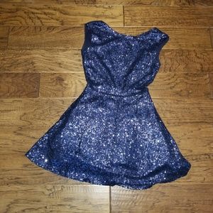 EUC Deep-V-Back Navy Tobi Vina Sequined Dress - S